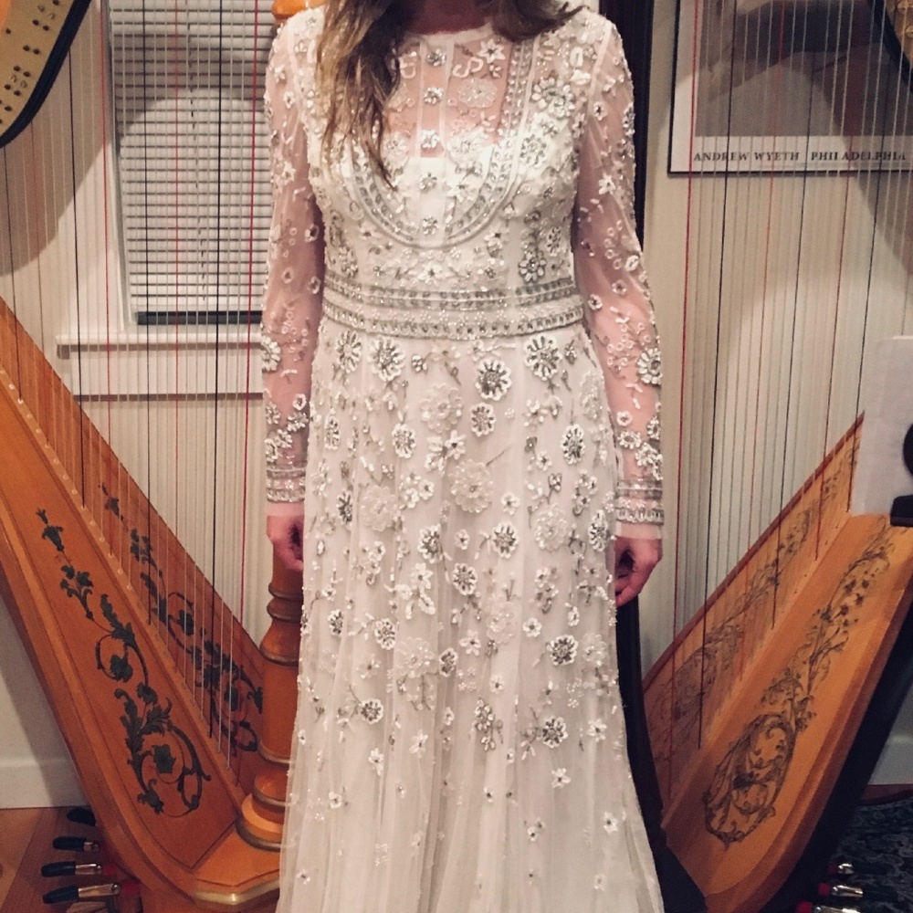 BHLDN Needle & Thread Tabitha Wedding Gown Size 12 - Picture 3 of 8